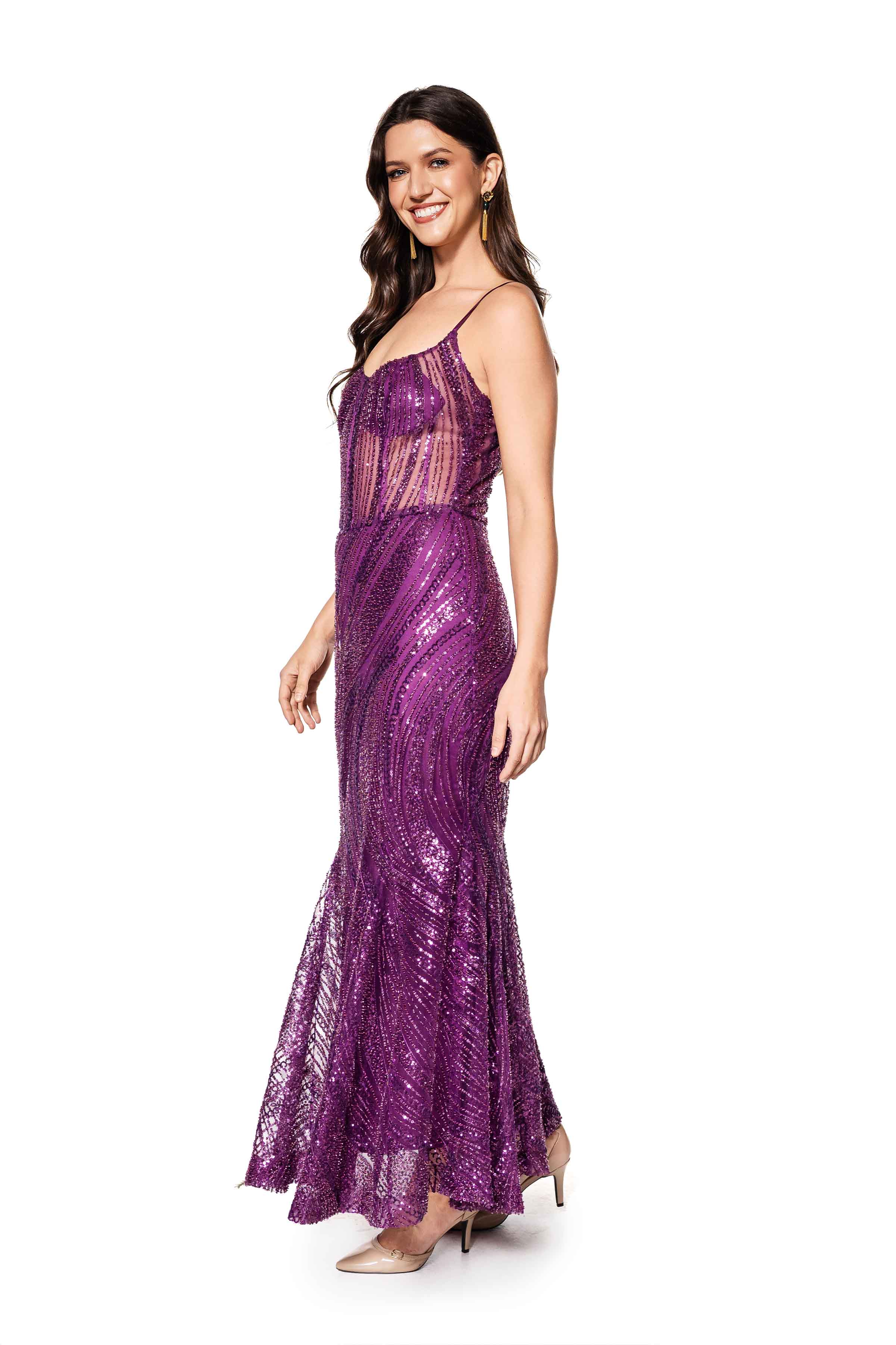 Amethyst Embellished Gown