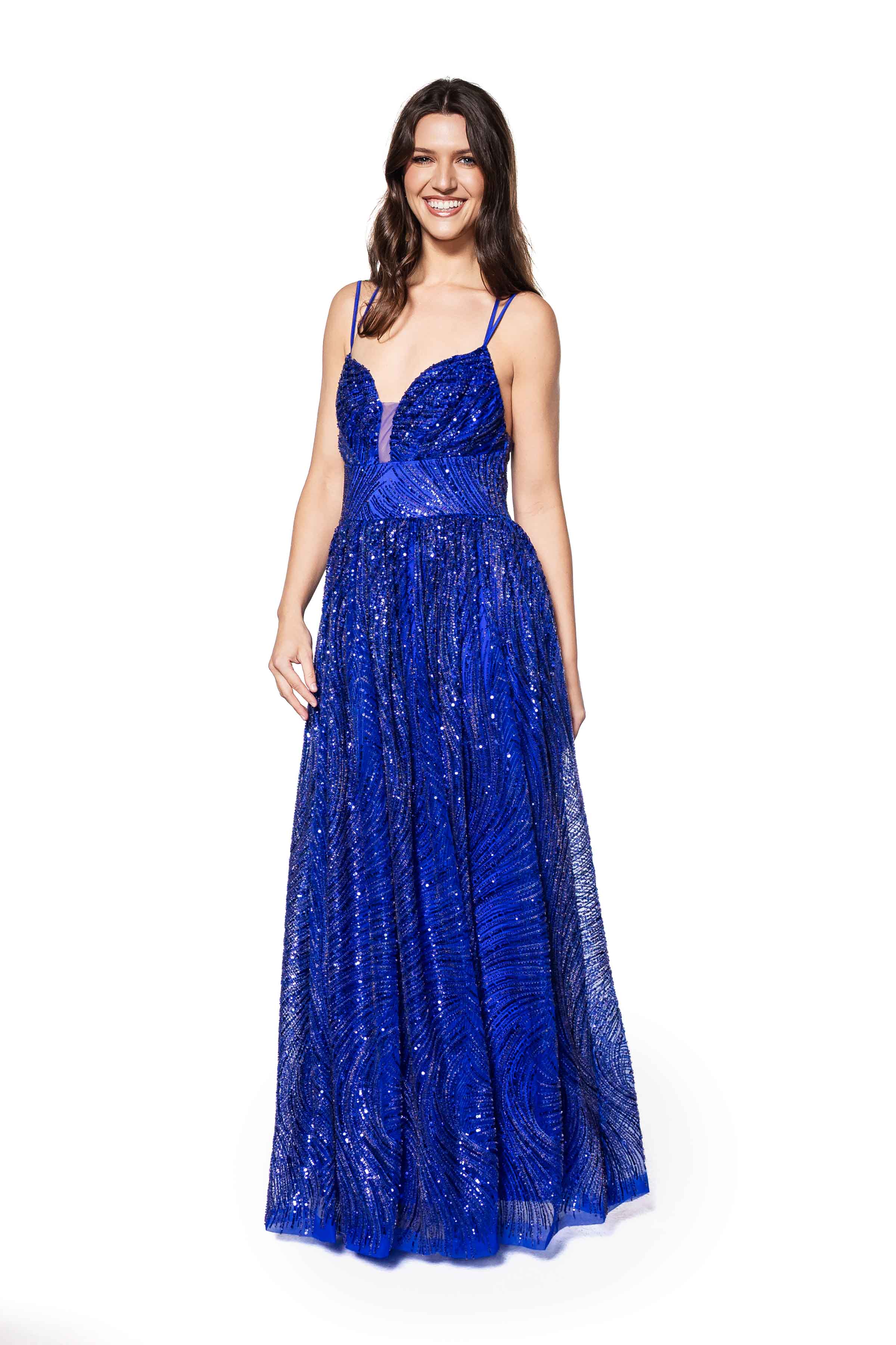 Sapphire Midnight Sequin Gown