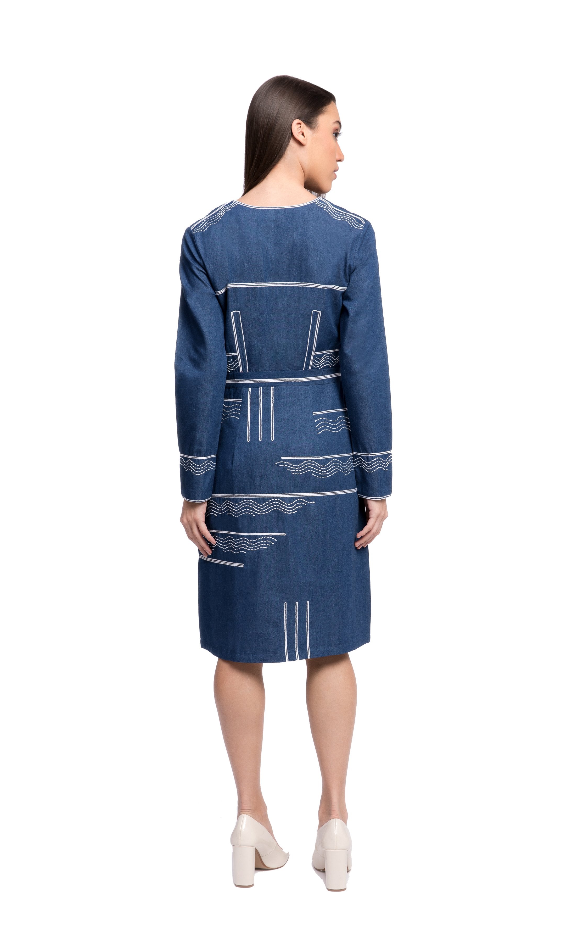FRIDERICH Embroidered Denim Dress