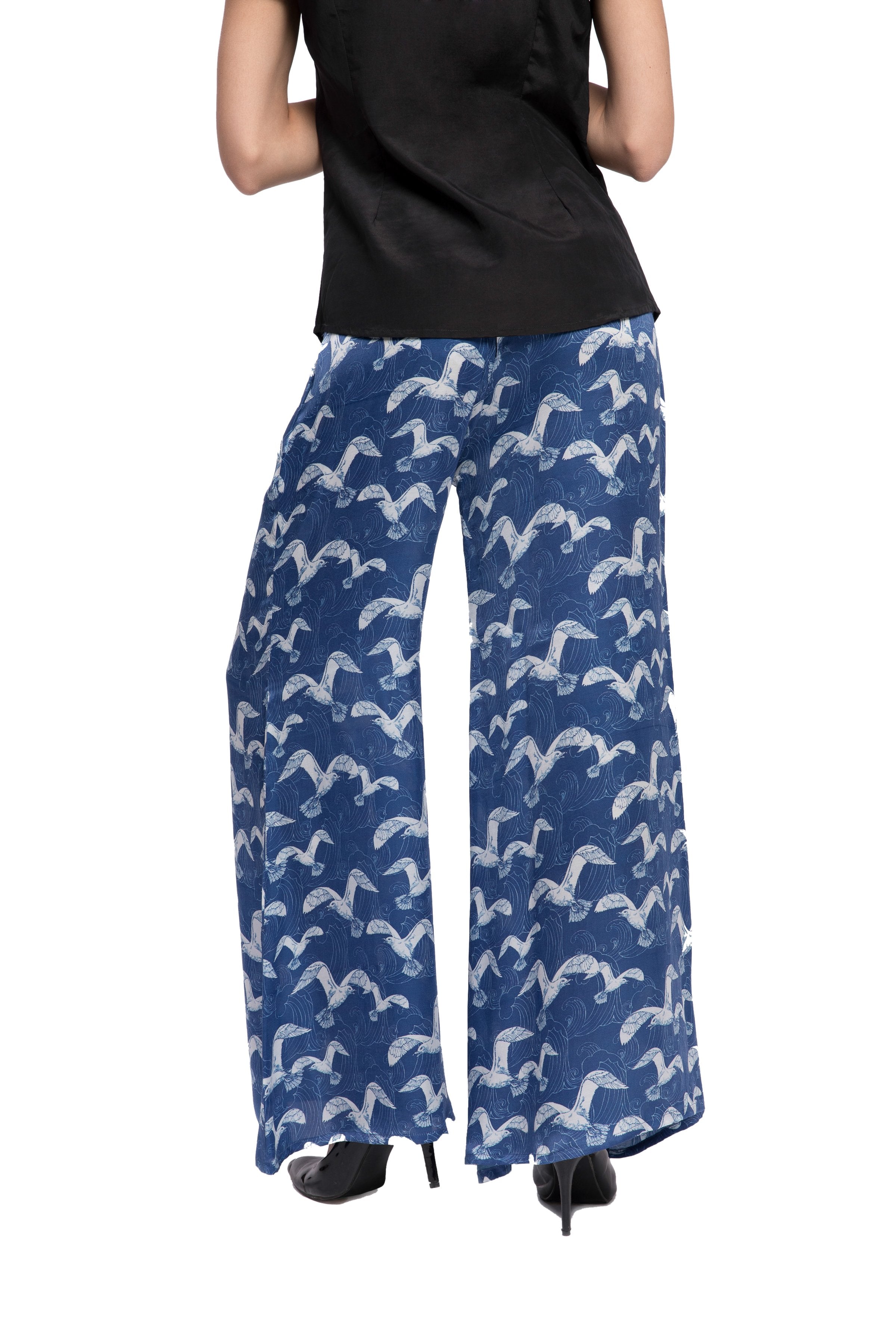 PLURIDENS Bird Print Wide Leg Pants