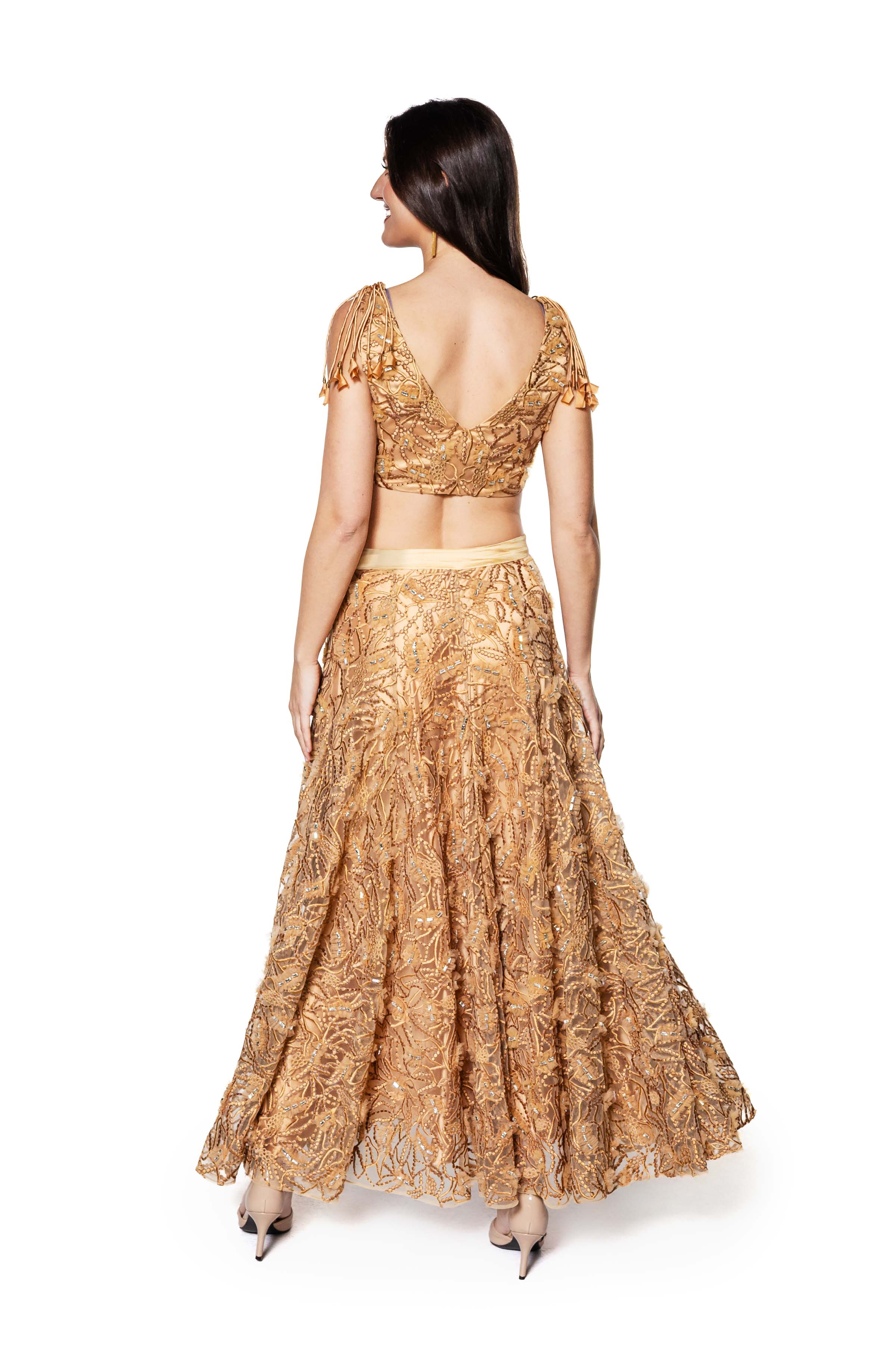 Aurelian Dawn Embroidered Top & Skirt