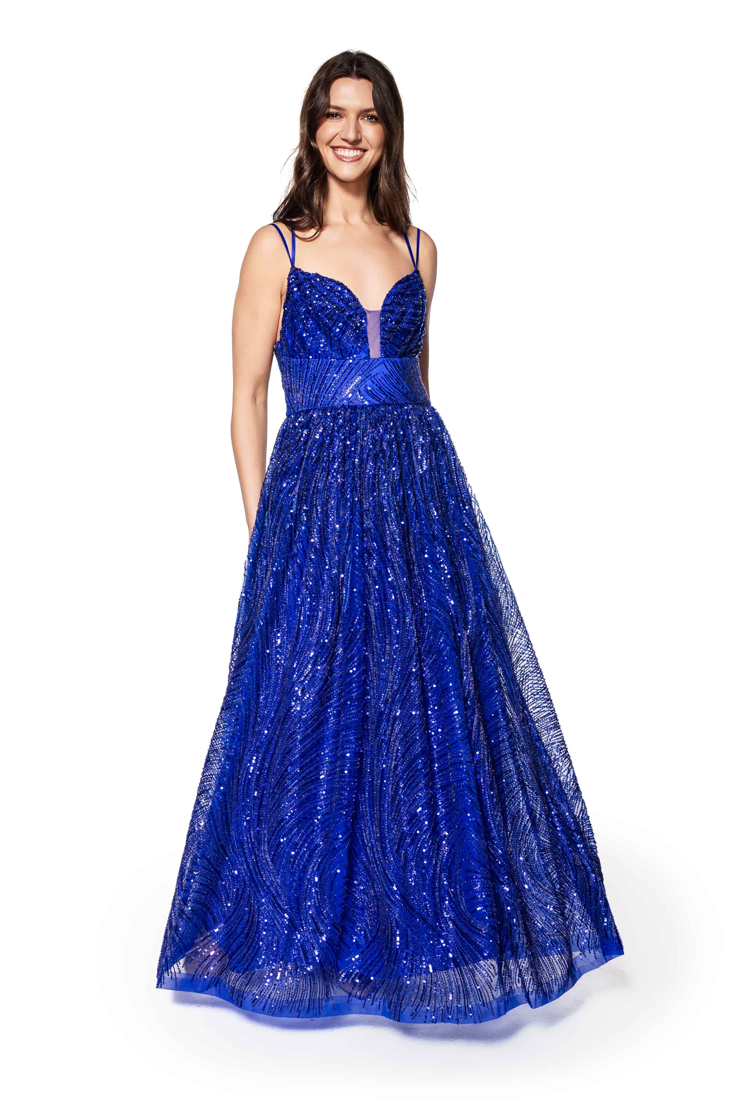 Sapphire Midnight Sequin Gown