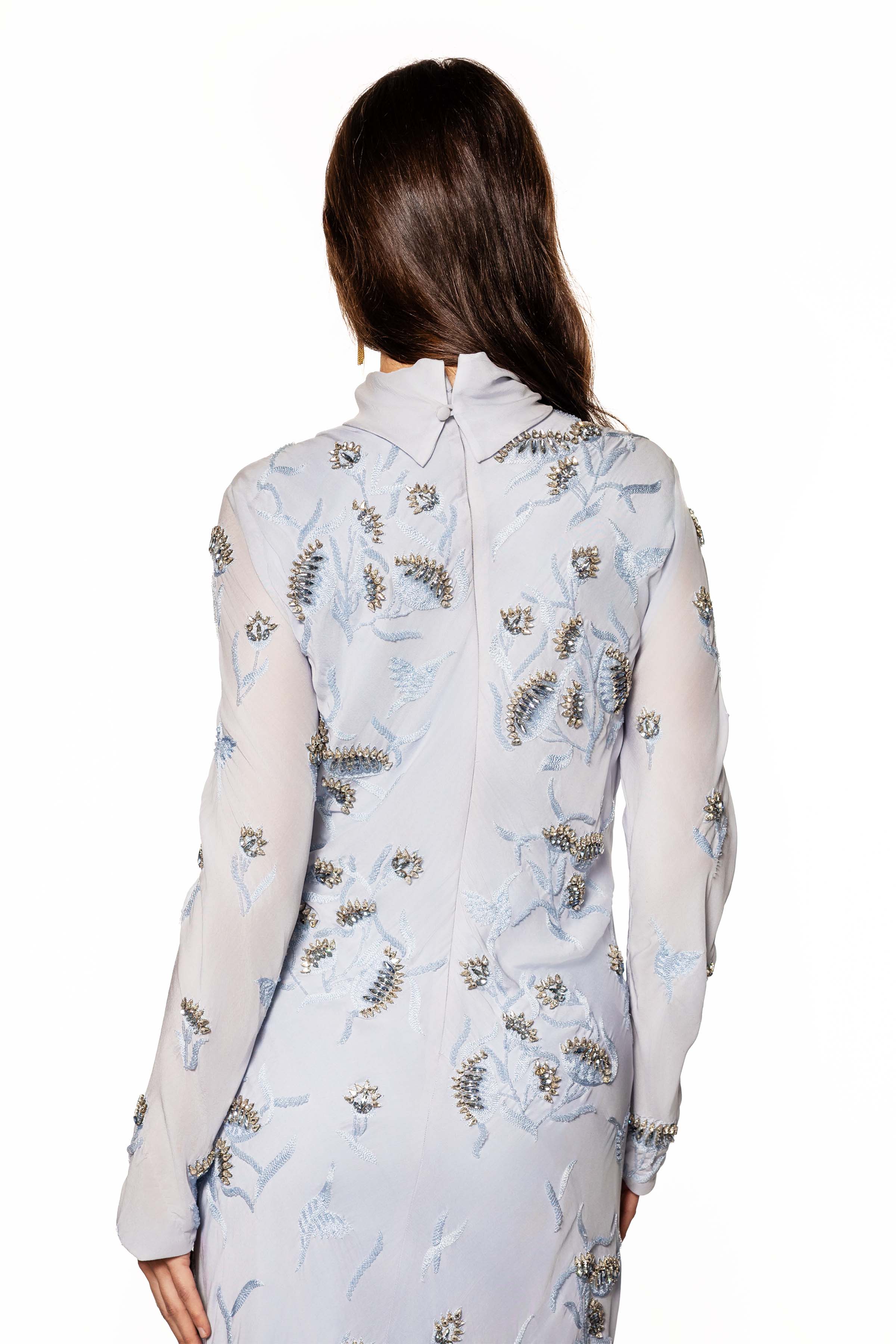 Ethereal Embellished Silk Dress