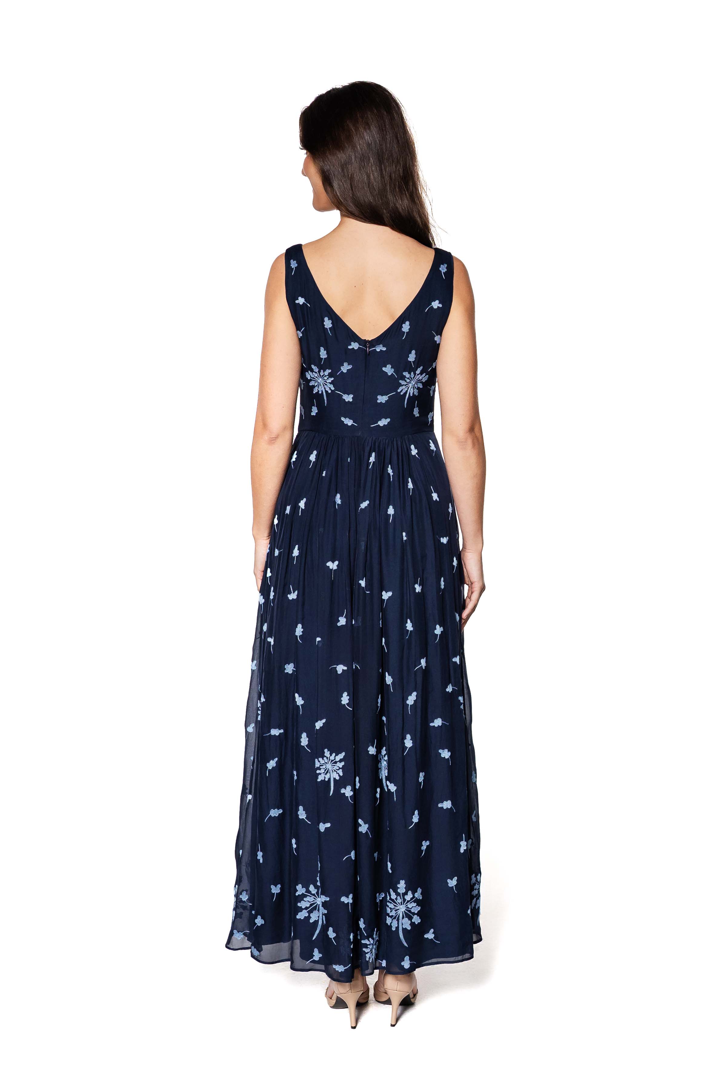 Angelica Silk Embroidered Silk Gown