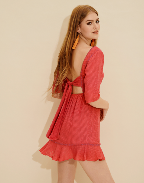 Aquila Crimson Wrap Mini Dress