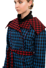 Load image into Gallery viewer, AVENS Blue Plaid Contrast Collar Jacket