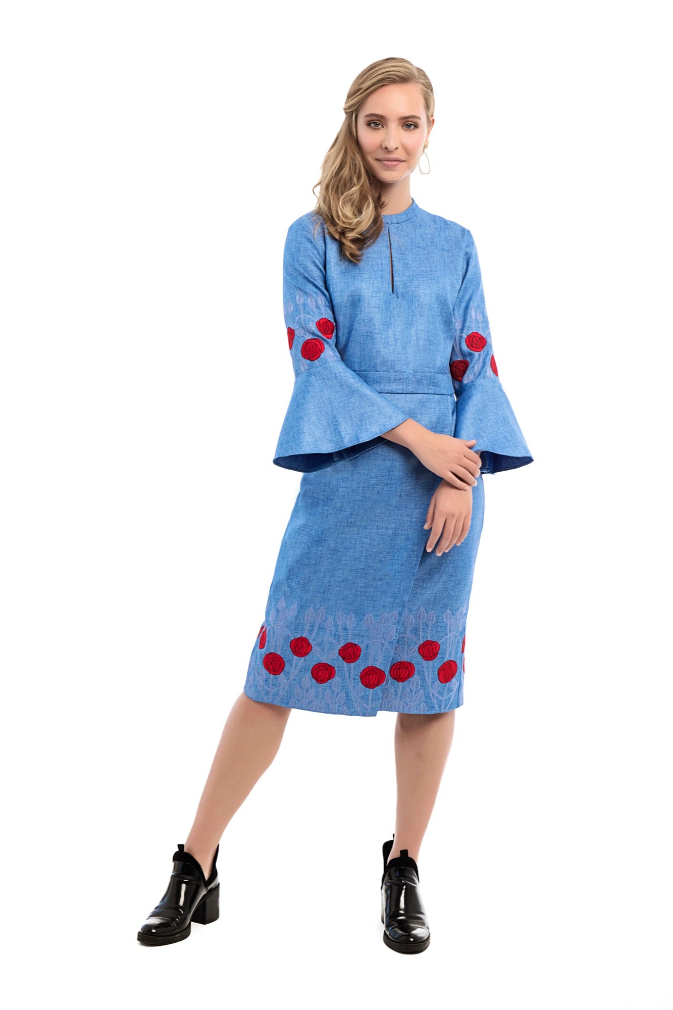 ADOLPHIA Embroidered Dress - Melangestyle