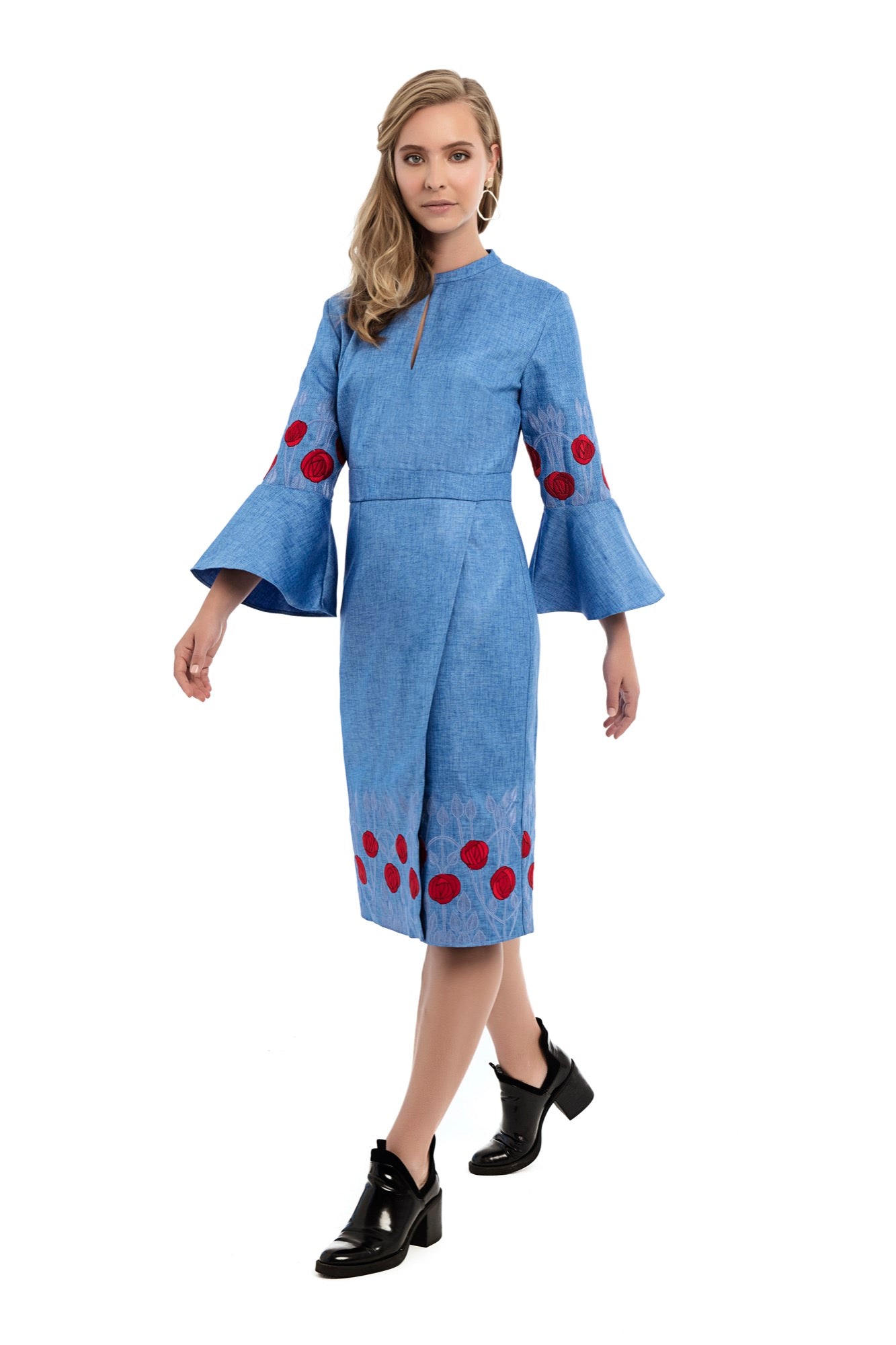 ADOLPHIA Embroidered Dress - Melangestyle