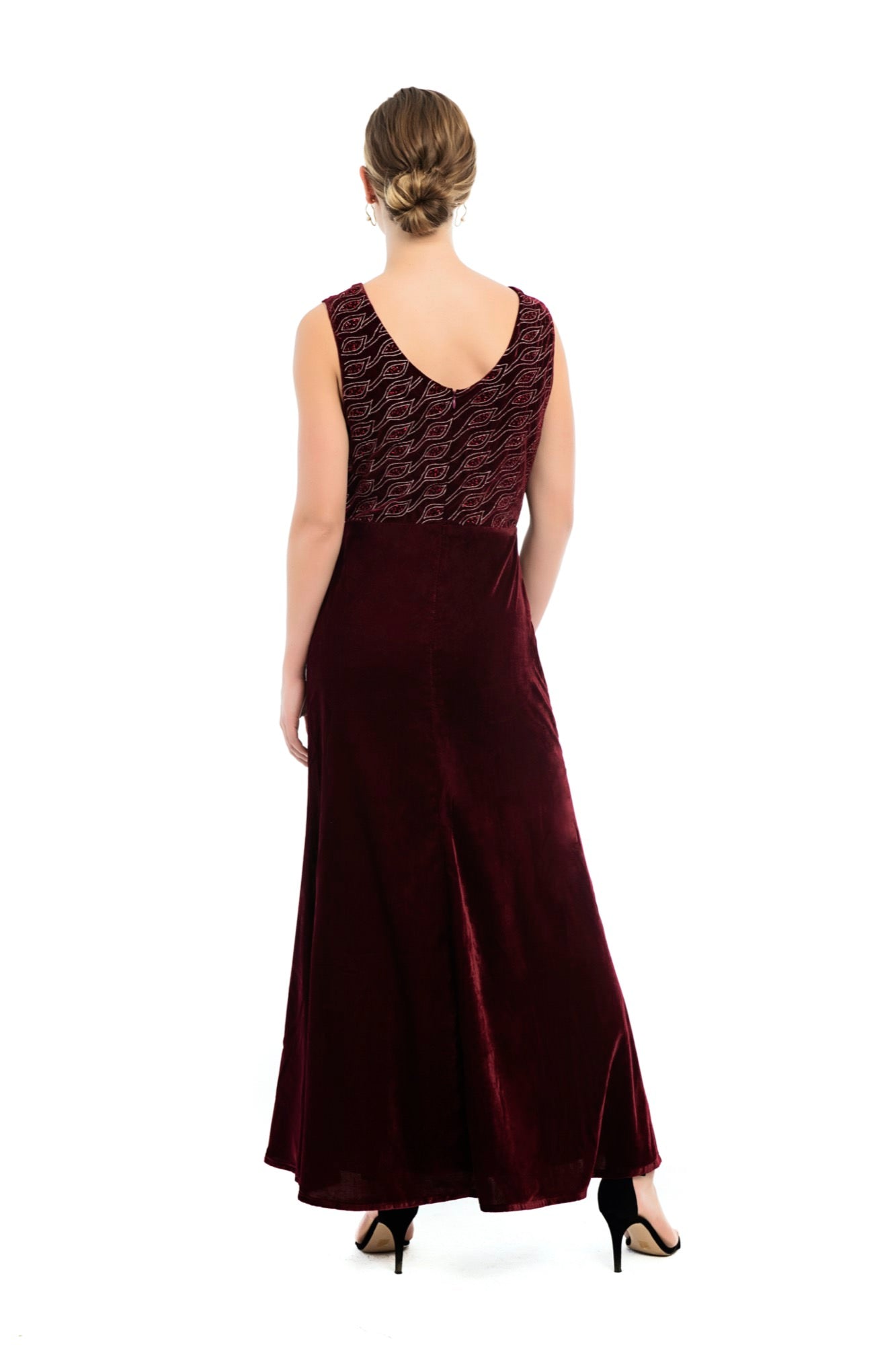 PRIMULA Embroidered Silk Velvet Gown