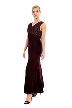 Load image into Gallery viewer, PRIMULA Embroidered Silk Velvet Gown