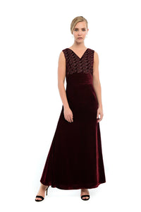 PRIMULA Embroidered Silk Velvet Gown
