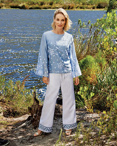 TAPAJOS Linen Embroidered Pants