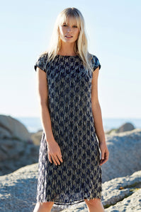 Velutina Houndstooth Beaded Dress