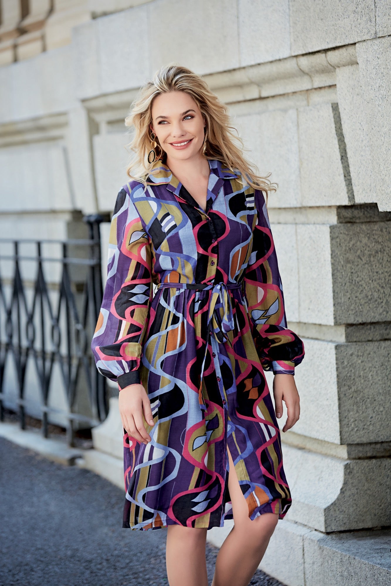 LEWIS Printed Shirt Dress