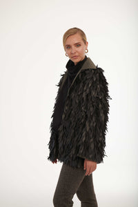LAMONT Faux Feather Coat